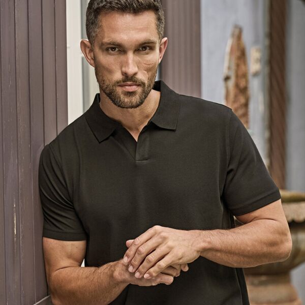 Luxury stretch v-neck polo (1404) Thumbnail